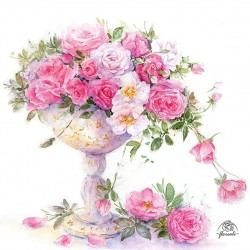 Serwetka papierowa - wazon róż